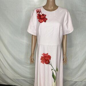 NEW TERI JON Women’s Floral Border Mother-of-the-Bride Dress – Pink – Size 16
